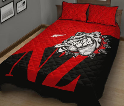 Aotearoa Bulldog Maori Quilt Bed Set Red