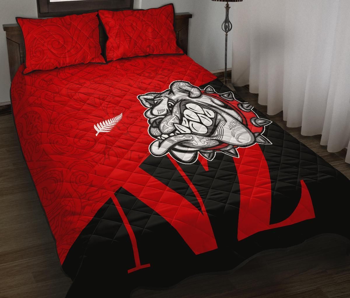 Aotearoa Bulldog Maori Quilt Bed Set Red