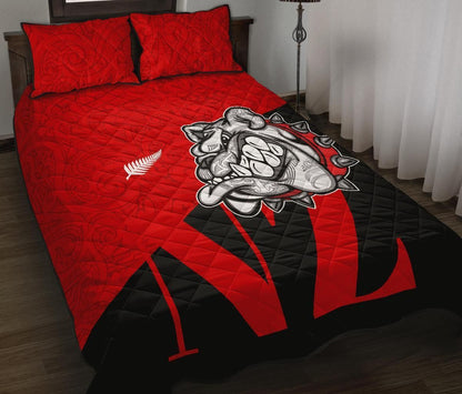 Aotearoa Bulldog Maori Quilt Bed Set Red