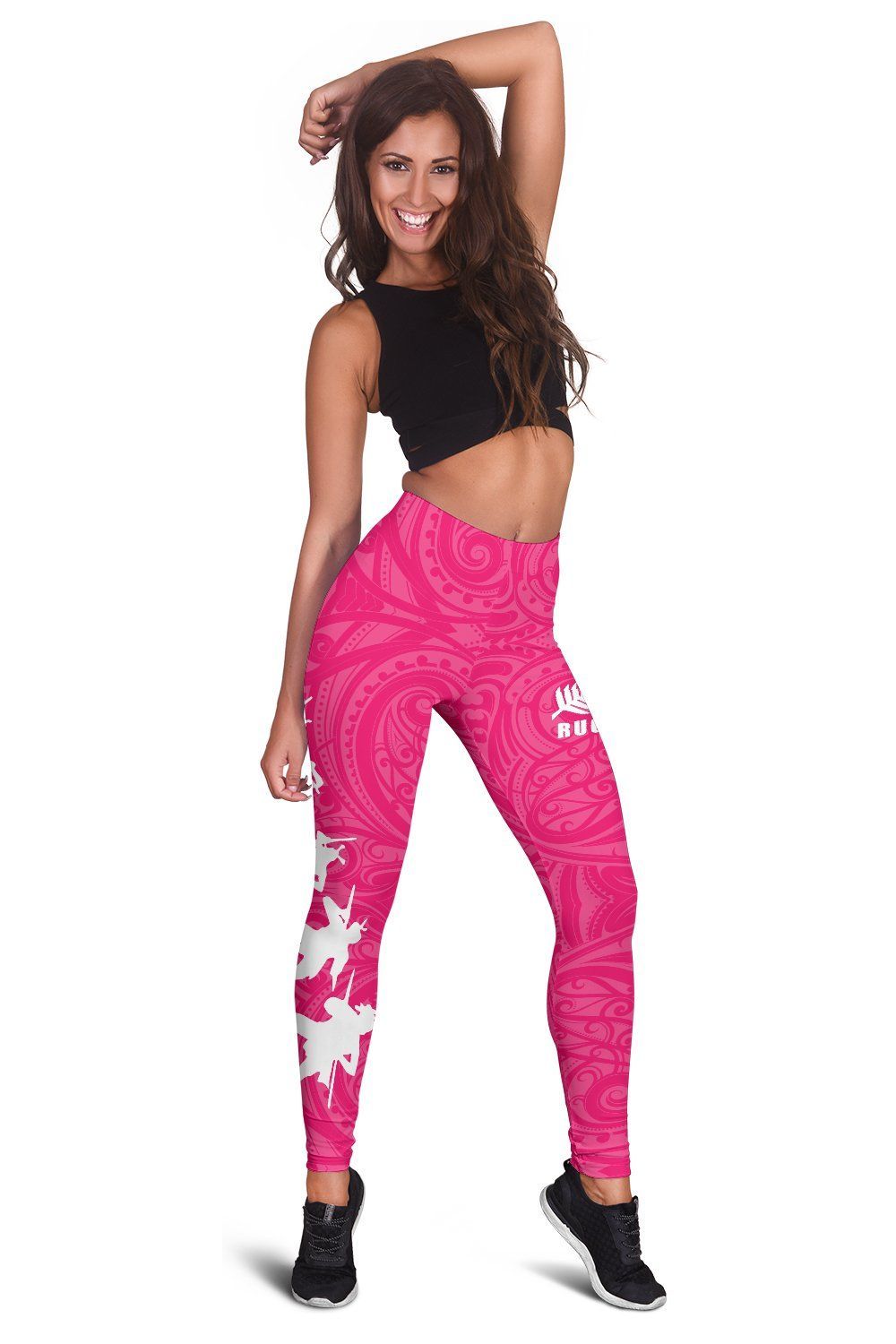 New Zealand Maori Haka Fern Rugby Leggings