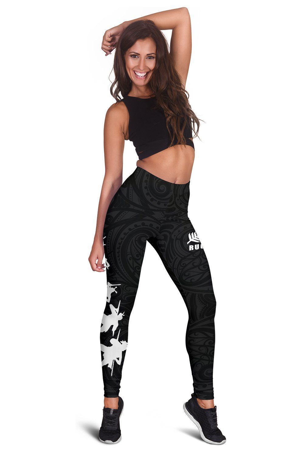 New Zealand Maori Haka Fern Rugby Leggings