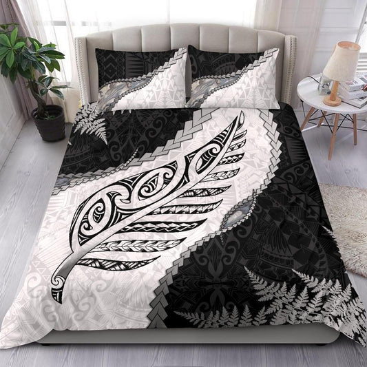 Paua Shell Maori Silver Fern Bedding Set