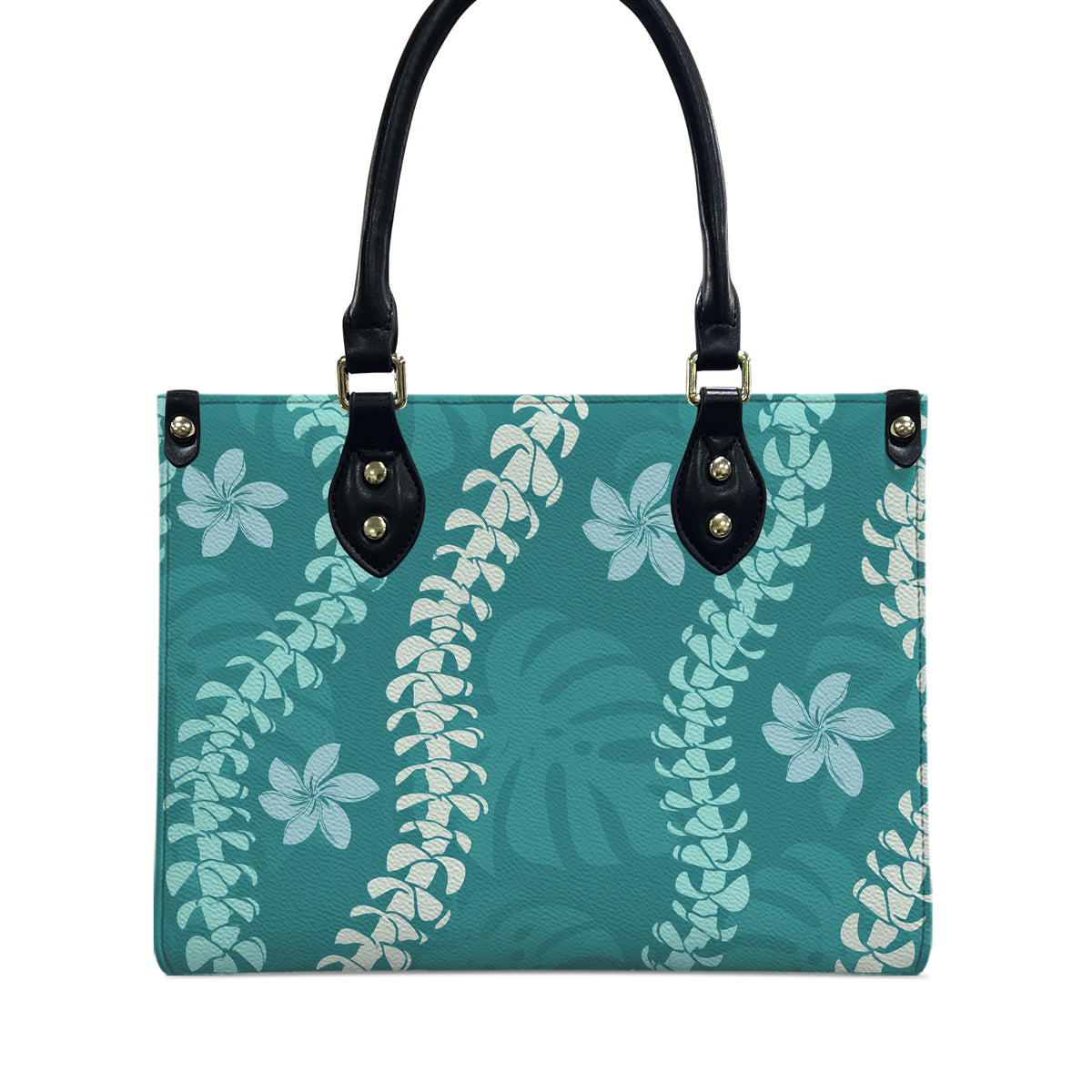 Tropical Vibe Puakenikeni Hawaiian Flower Lei Leather Handbag Gift For Her