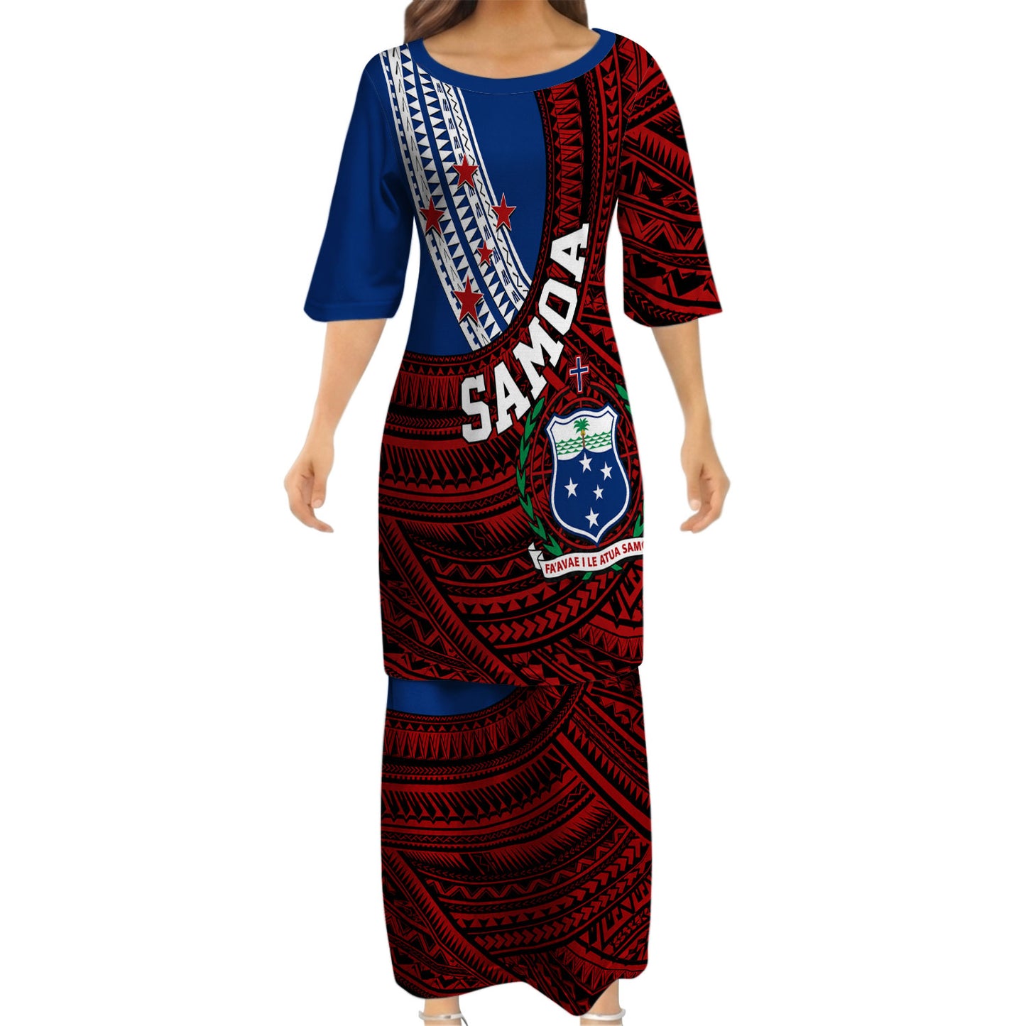 Samoa Coat Of Arms Outfit Matching Polynesian Tribal Pattern Dress And Hawaiian Shirt For Him Her