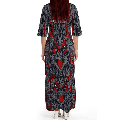 New Zealand Aotearoa Matching Outfit For Couple NZ Mask Pattern Dress And Hawaiian Shirt