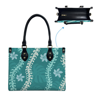 Tropical Vibe Puakenikeni Hawaiian Flower Lei Leather Handbag Gift For Her