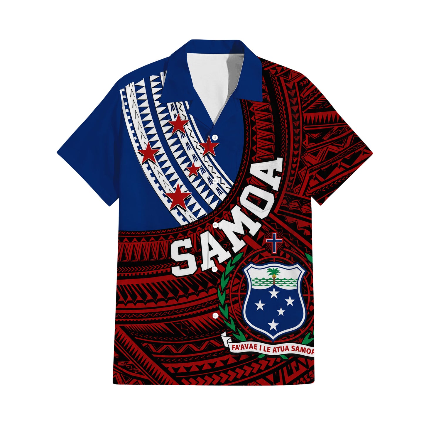 Samoa Coat Of Arms Outfit Matching Polynesian Tribal Pattern Dress And Hawaiian Shirt For Him Her