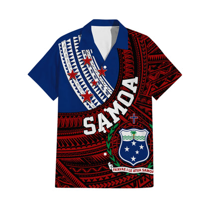 Samoa Coat Of Arms Outfit Matching Polynesian Tribal Pattern Dress And Hawaiian Shirt For Him Her