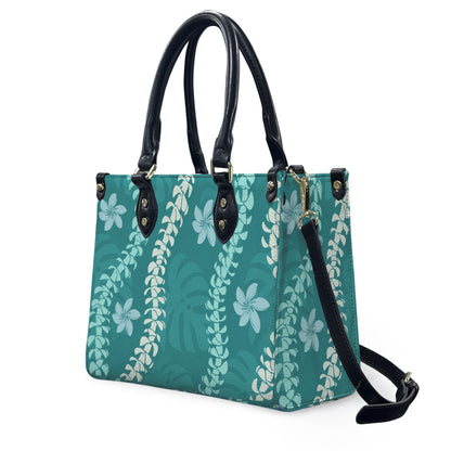 Tropical Vibe Puakenikeni Hawaiian Flower Lei Leather Handbag Gift For Her