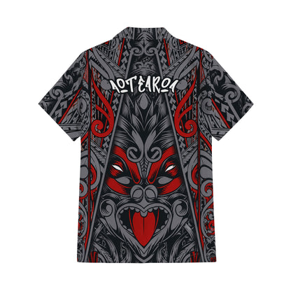 New Zealand Aotearoa Matching Outfit For Couple NZ Mask Pattern Dress And Hawaiian Shirt