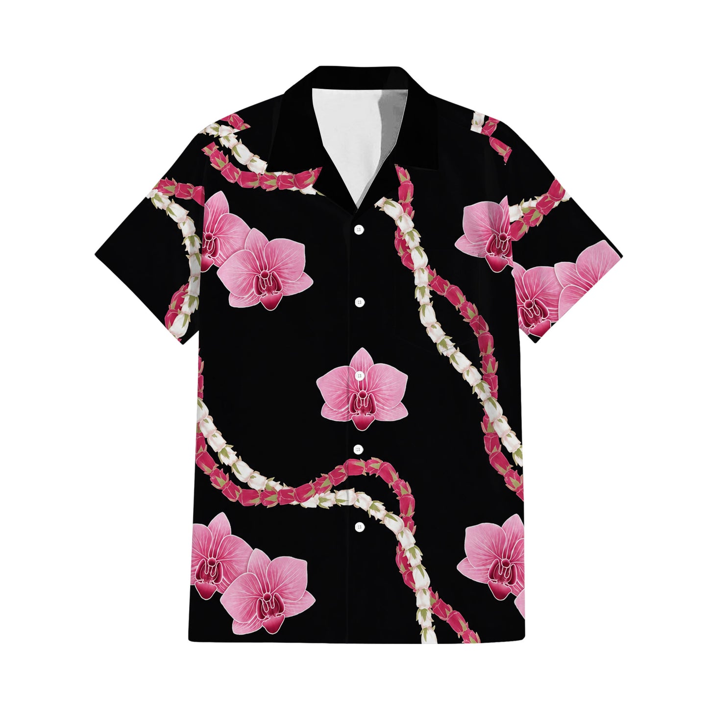 Puakenikeni Pikake Lei Curve Lei Flower Matching Outfit For Couple Polynesian Black Puletasi Dress And Shirt