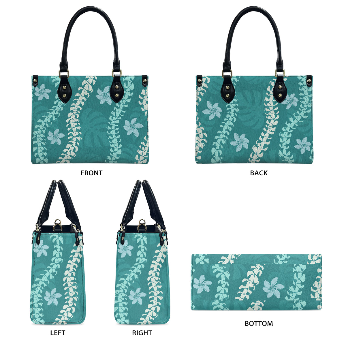 Tropical Vibe Puakenikeni Hawaiian Flower Lei Leather Handbag Gift For Her
