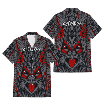 New Zealand Aotearoa Matching Outfit For Couple NZ Mask Pattern Dress And Hawaiian Shirt
