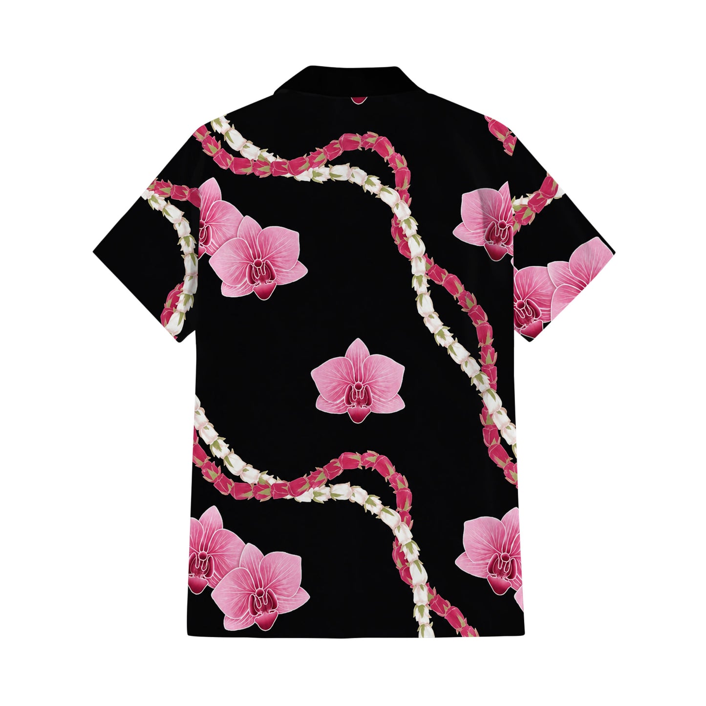 Puakenikeni Pikake Lei Curve Lei Flower Matching Outfit For Couple Polynesian Black Puletasi Dress And Shirt