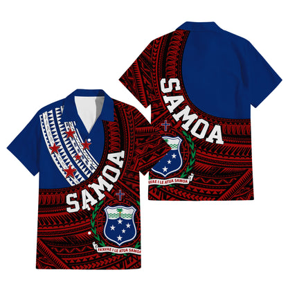 Samoa Coat Of Arms Outfit Matching Polynesian Tribal Pattern Dress And Hawaiian Shirt For Him Her