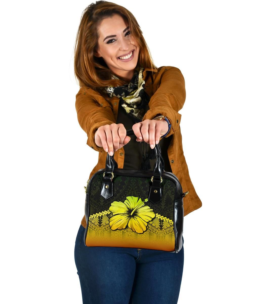 Polynesian Shoulder Handbag Hibiscus Reggae
