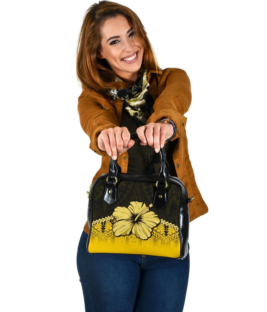 Polynesian Shoulder Handbag Hibiscus Yellow