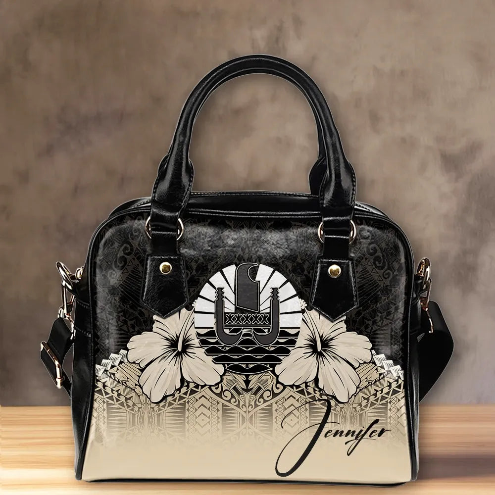 Custom Tahiti Shoulder Handbag Hibiscus Personal Signature