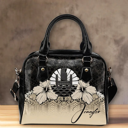 Custom Tahiti Shoulder Handbag Hibiscus Personal Signature