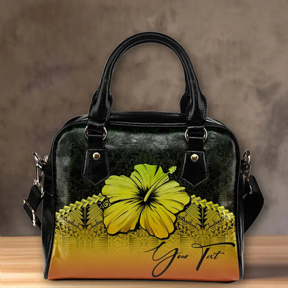 Custom Polynesian Shoulder Handbag Reggae Hibiscus Personal Signature