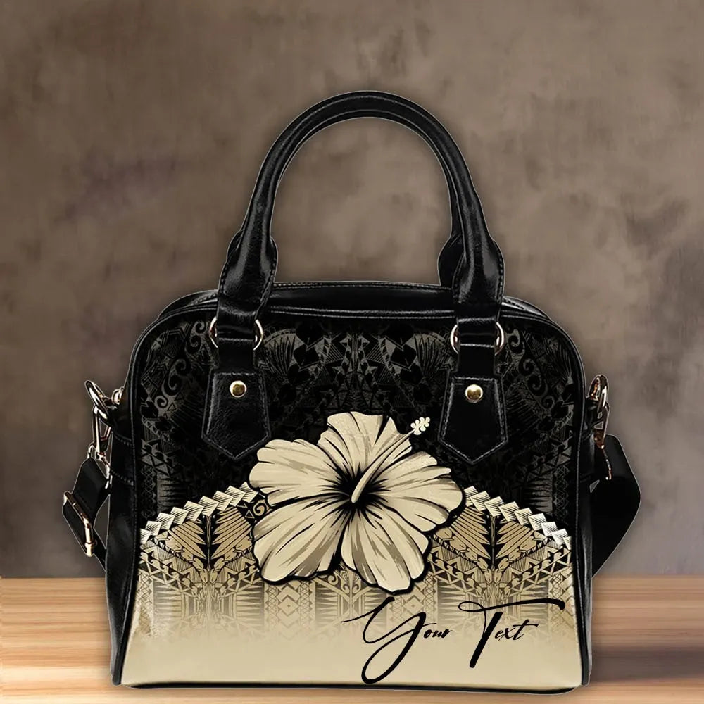 Custom Polynesian Shoulder Handbag Hibiscus Personal Signature