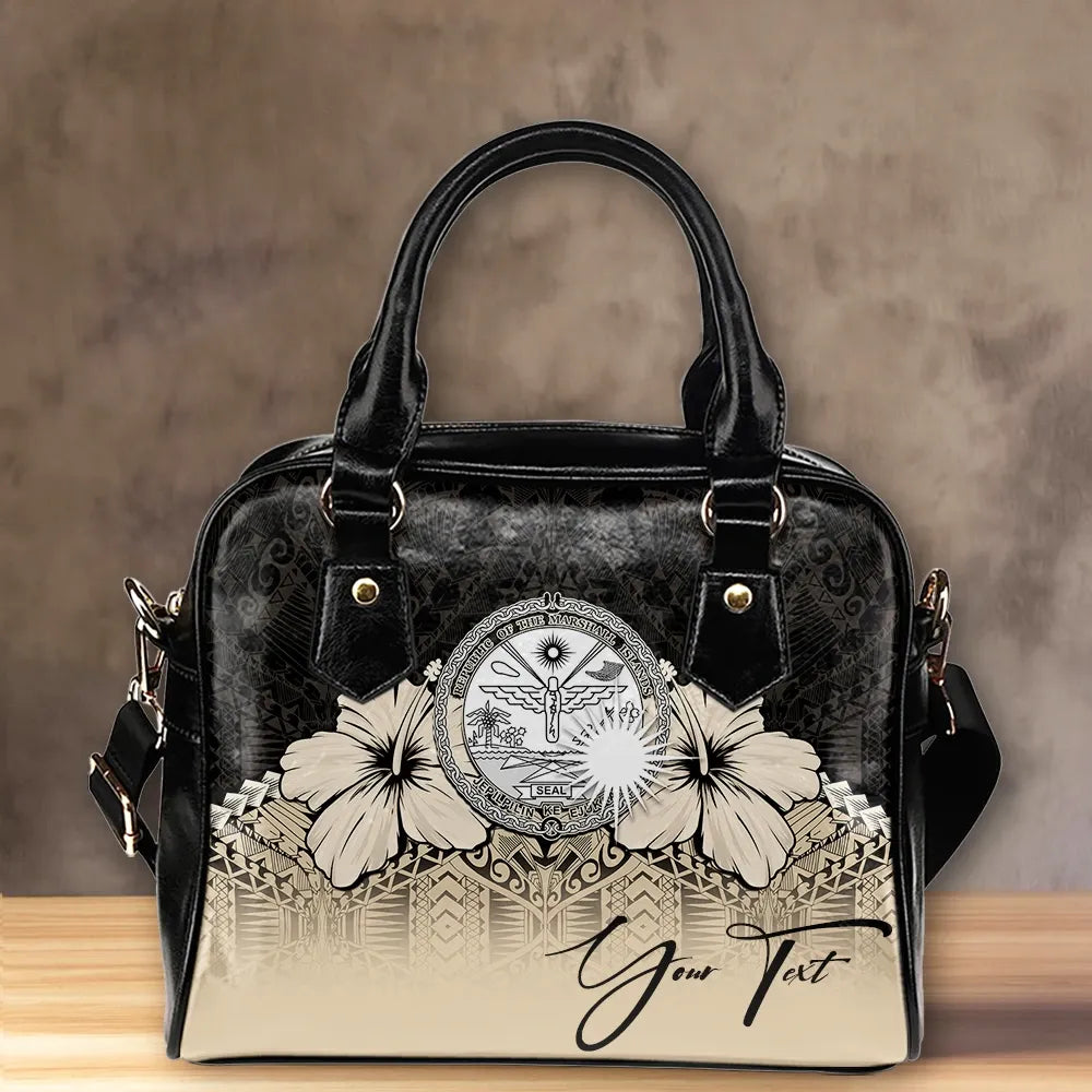 Custom Marshall Islands Shoulder Handbag Hibiscus Personal Signature