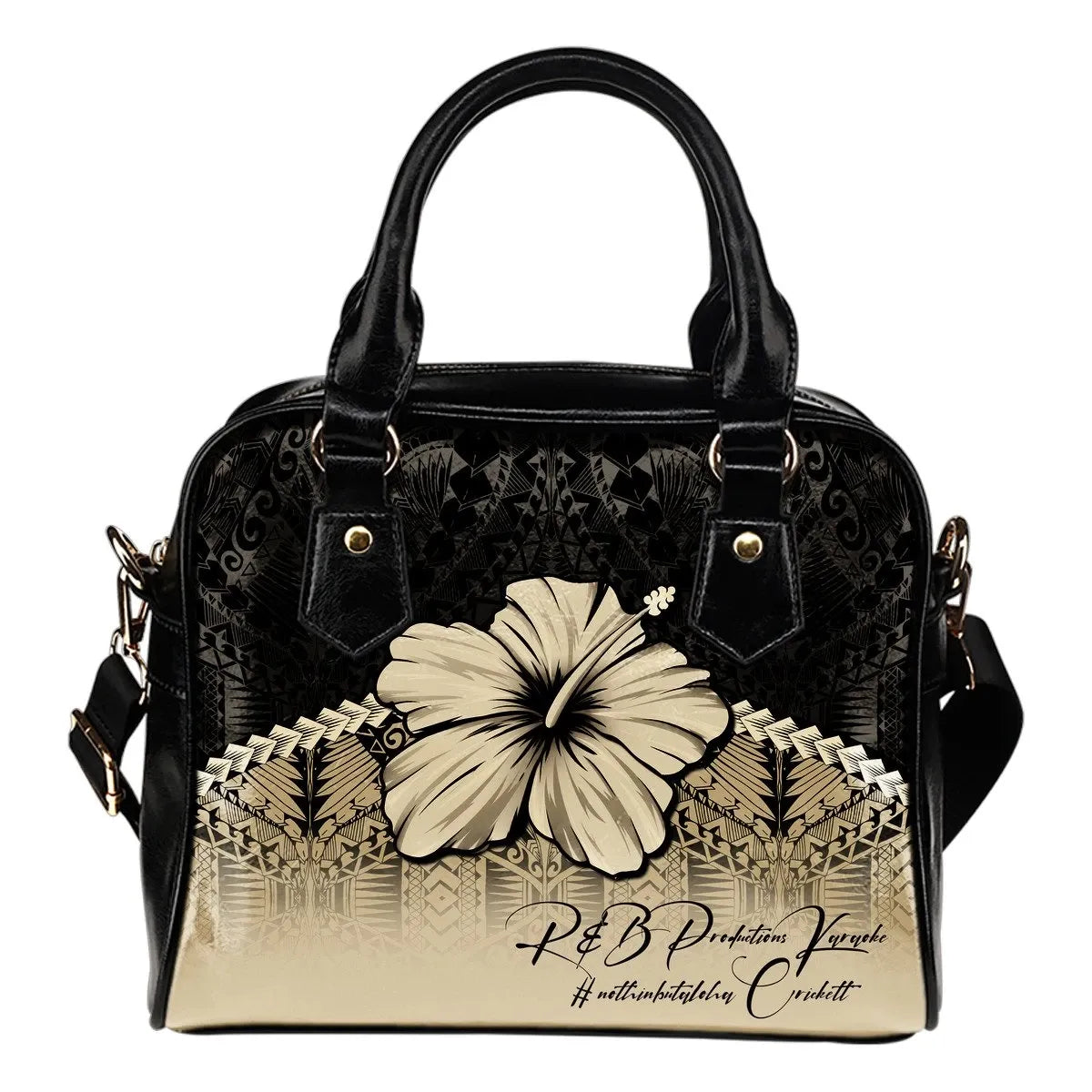 R&B Productions Karaoke #Nothinbutaloha Crickett Custom Polynesian Hibiscus Shoulder Handbag