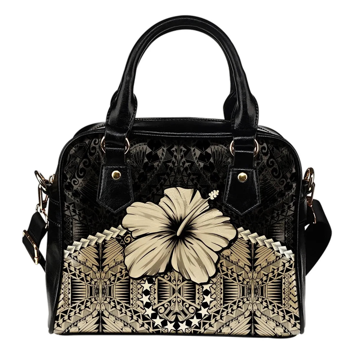 Cook Islands Shoulder Handbag Hibiscus Gold