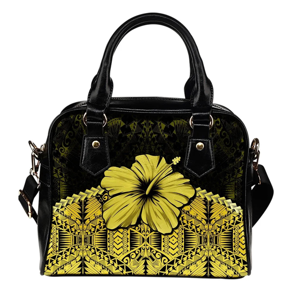 Polynesian Shoulder Handbag Yellow Hibiscus