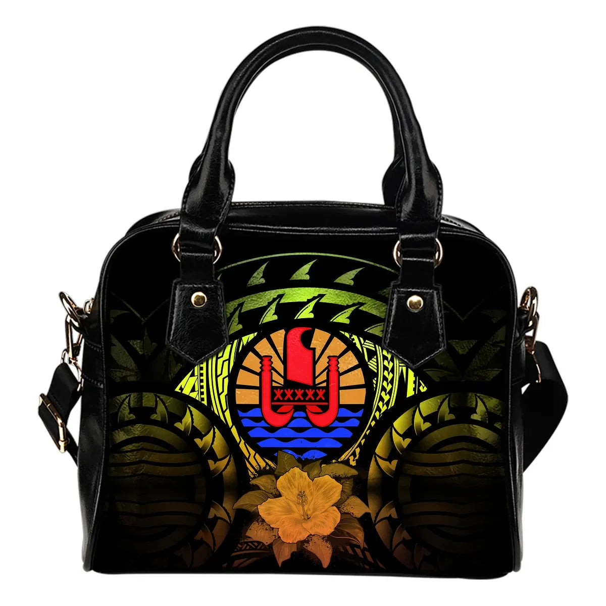 Tahiti Reggae Hibiscus Shoulder Handbag
