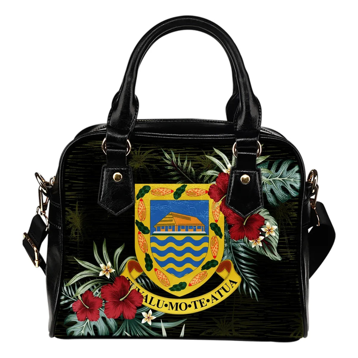 Tuvalu Hibiscus Shoulder Handbag
