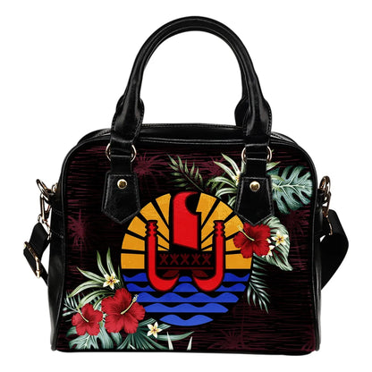 Tahiti Hibiscus Coat Of Arms Shoulder Handbag