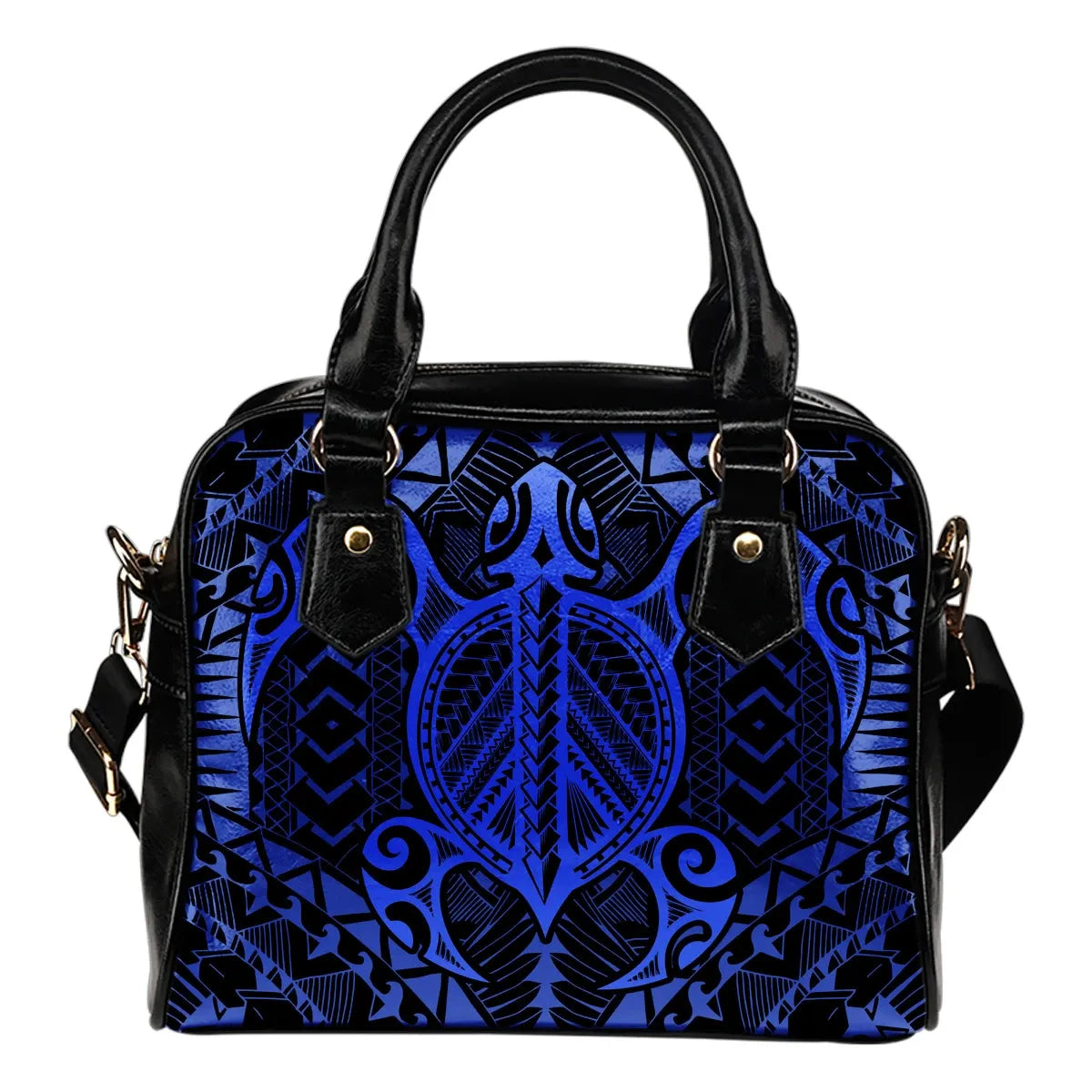 Polynesian Turtle Shoulder Handbag Blue
