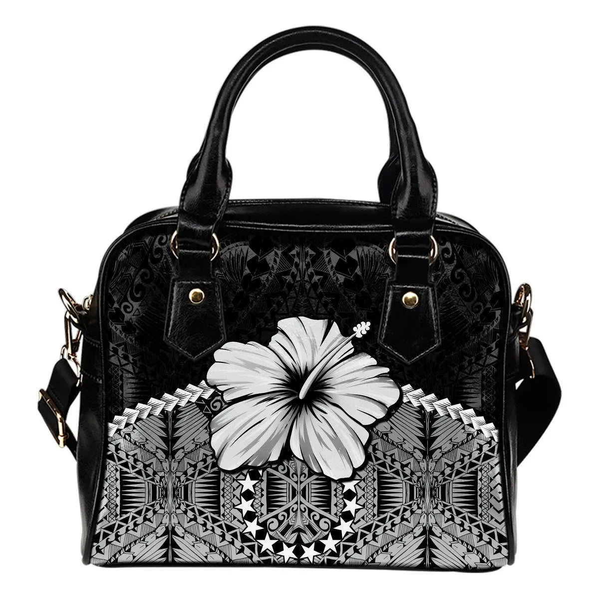 Cook Islands Shoulder Handbag Hibiscus Gray