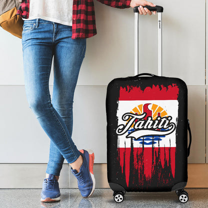 Tahiti Grunge Flag Luggage Cover