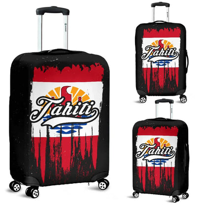 Tahiti Grunge Flag Luggage Cover