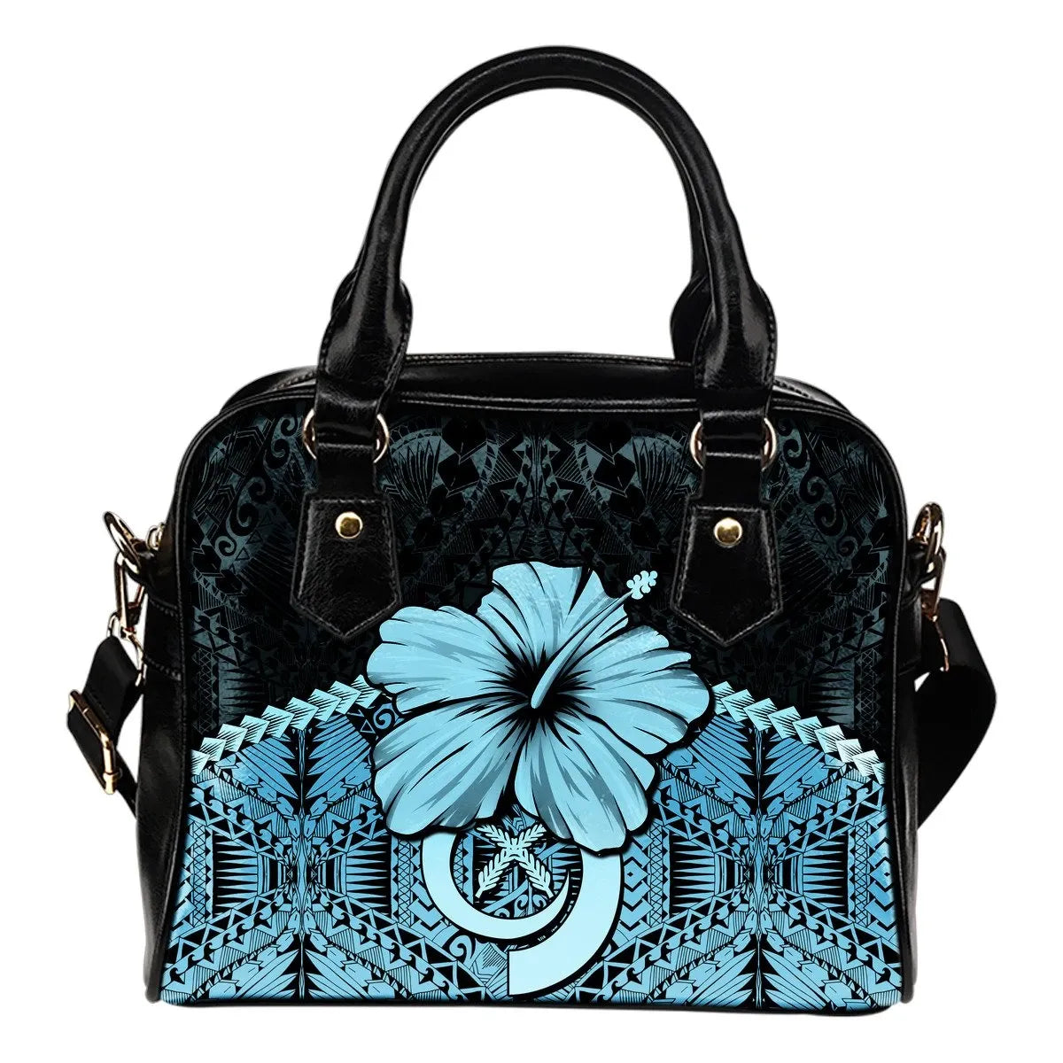 Vanuatu Shoulder Handbag Hibiscus Turquoise