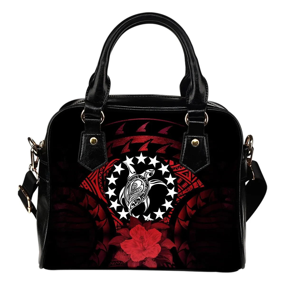 Cook Islands Shoulder Handbag Red Hibiscus