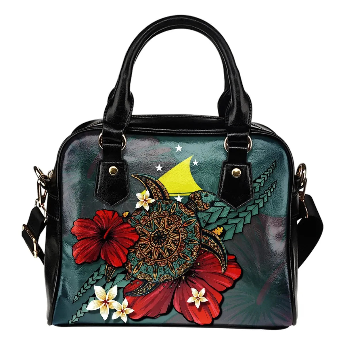 Tokelau Shoulder Handbag Blue Turtle Tribal