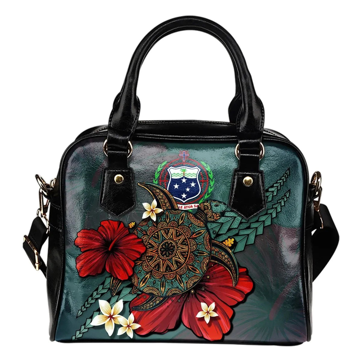 Samoa Shoulder Handbag Blue Turtle Tribal