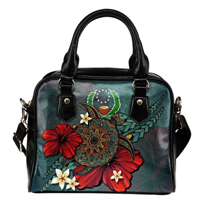 Pohnpei Shoulder Handbag Blue Turtle Tribal
