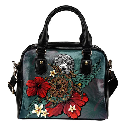American Samoa Shoulder Handbag Blue Turtle Tribal