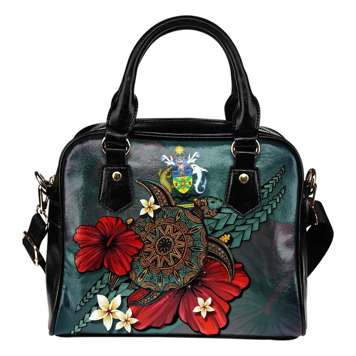 Solomon Islands Shoulder Handbag Blue Turtle Tribal