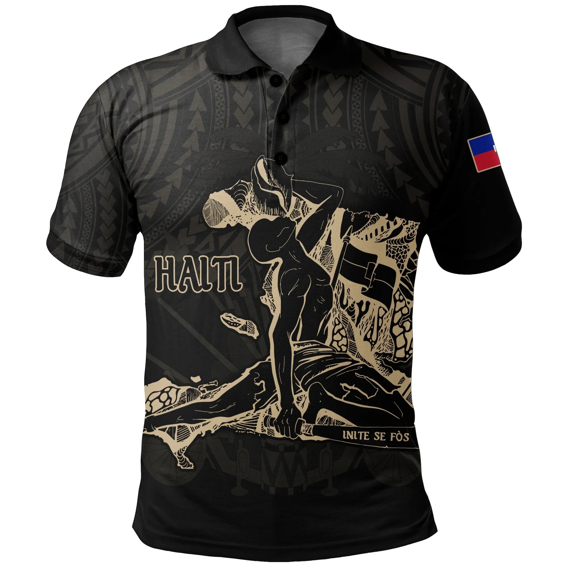 Haiti Polo Shirt Polynesian Neg Maron