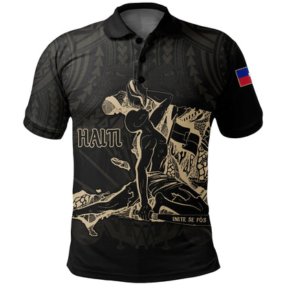Haiti Polo Shirt Polynesian Neg Maron