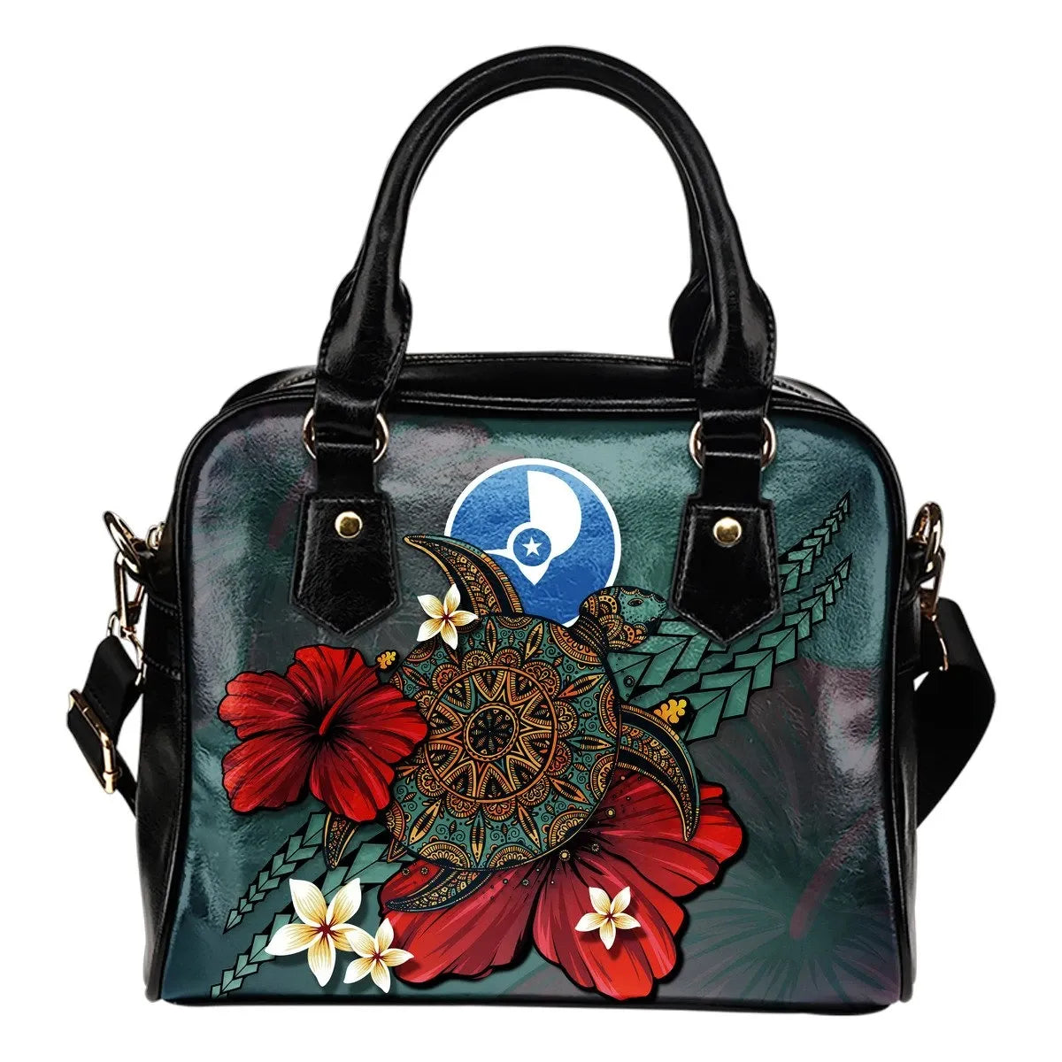 Yap Shoulder Handbag Blue Turtle Tribal