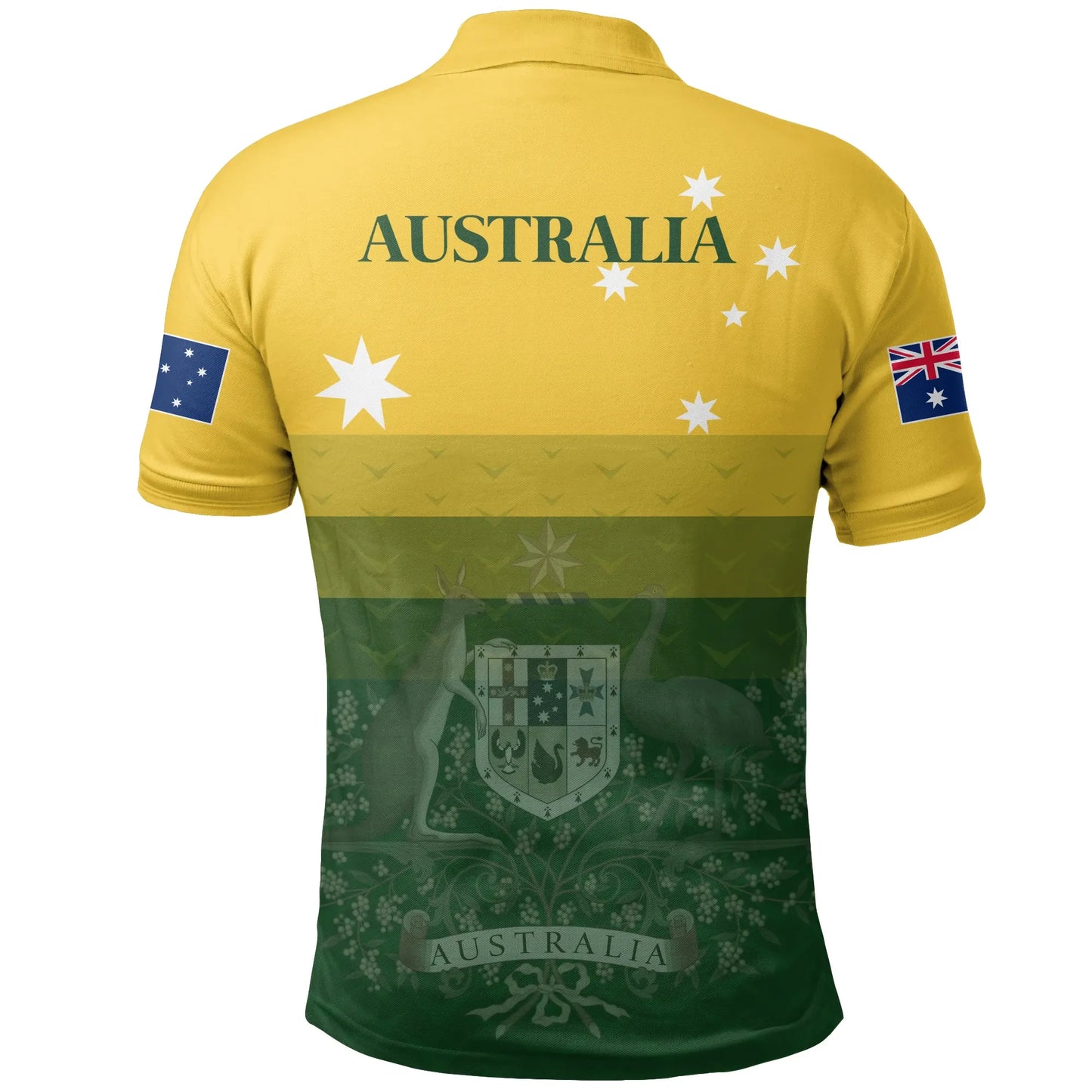 Custom Australia Polo Shirt, Australia Coat Of Arms Radiant Color