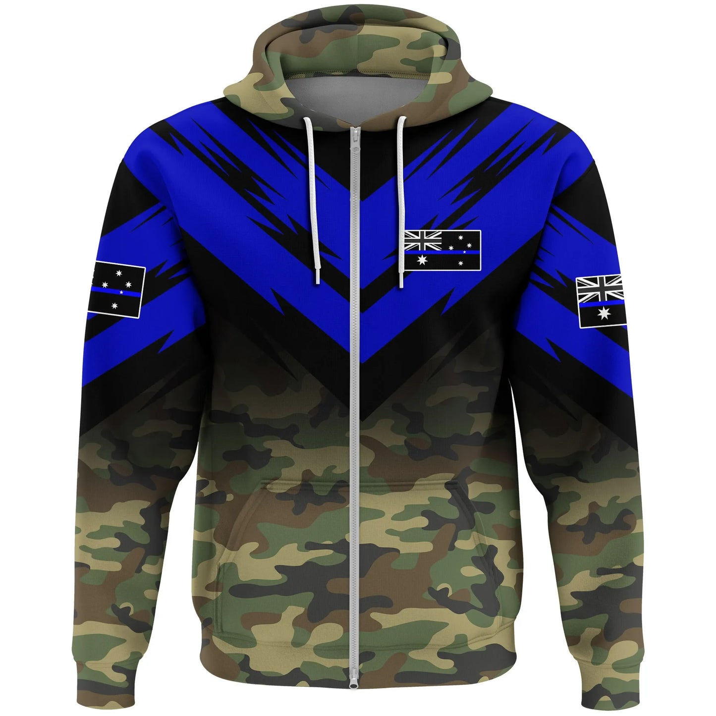 Australia Flag Zip Hoodie Based Version Of The Thin Blue Line Symbol 5