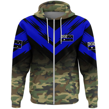 Australia Flag Zip Hoodie Based Version Of The Thin Blue Line Symbol 5