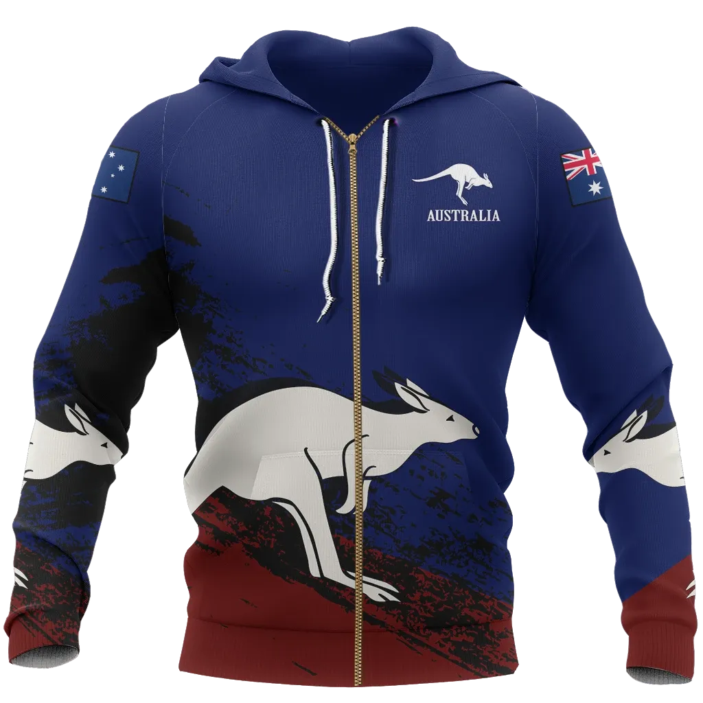 Australia Special Zip Hoodie Unisex Printed Zip Hoodie